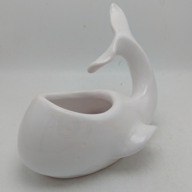 Blue and white ceramic flower pot whale shape succulent pot mini flower pot