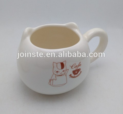 Customized white ceramic mug  animal painting