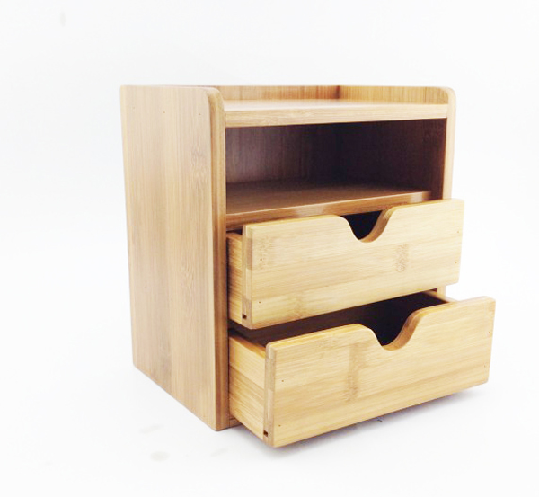 Desktop Drawer Organizer – 3-Tier Bamboo Makeup Storage Organizer