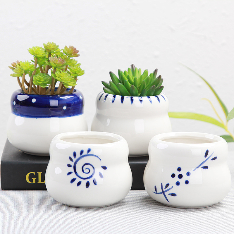 chinese ceramic white flower pot handmade garden pots