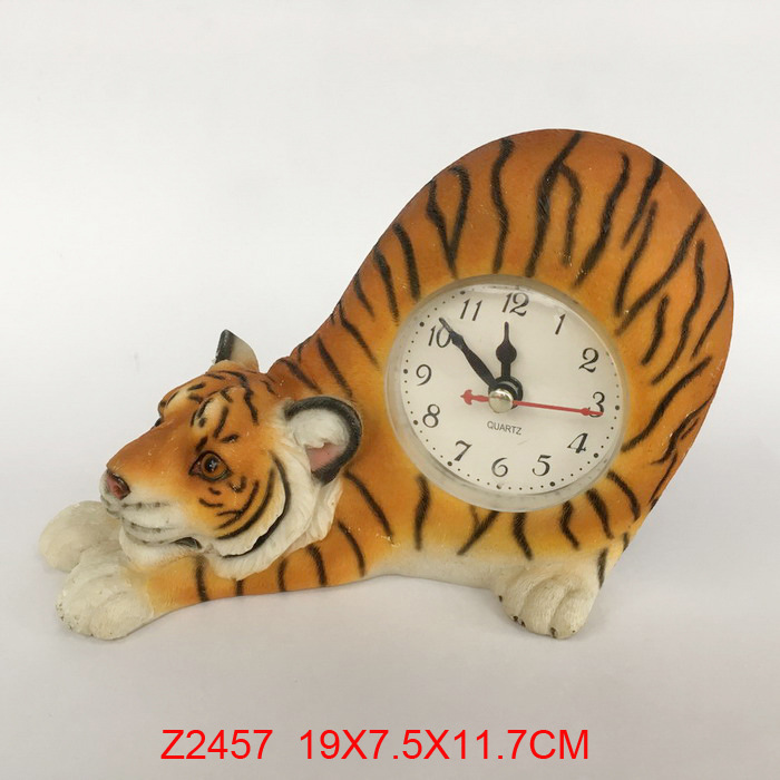 Miniature TIGER CLOCK Westland Resin Figurine Wild Cat Animal Statue