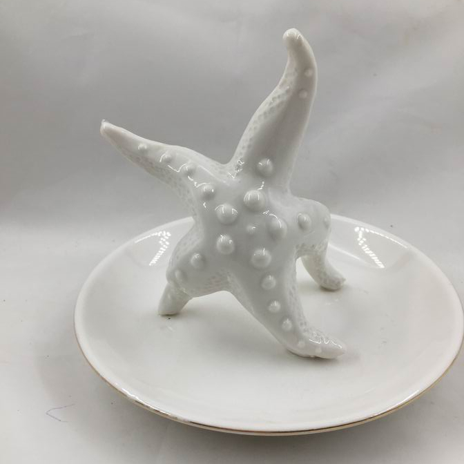 Starfish Ceramic Ring Dish, Trinket Dish, Custom accept