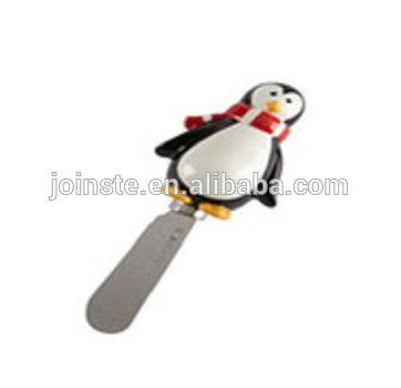 Custom ceramic Christmas penguin shape bread knife mini butter knife