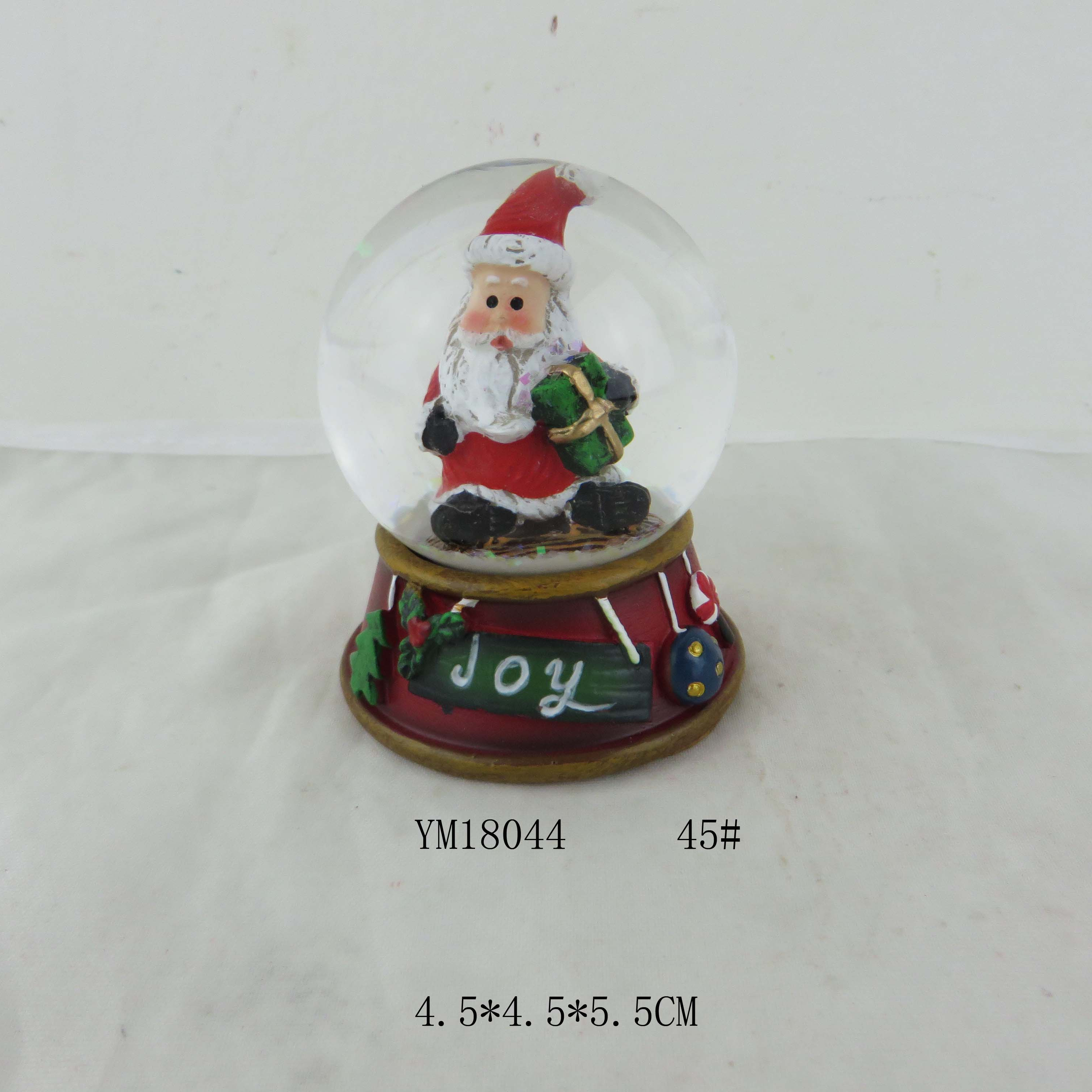 Christmas ornament snowdome clear glass custom Christmas decoration ball santa gifts water snow globe