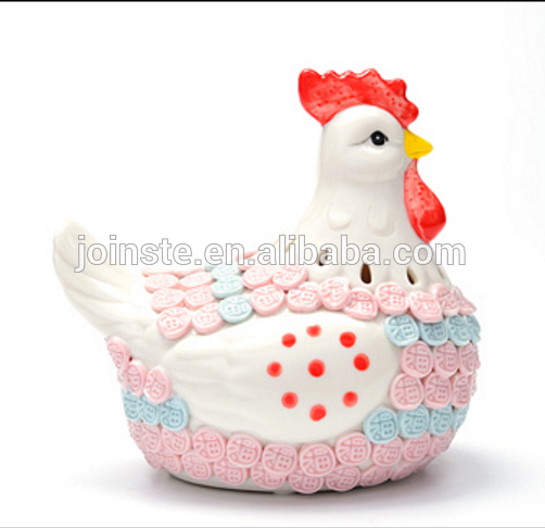 Customized cute animal chicken ceramic coin bank best gift