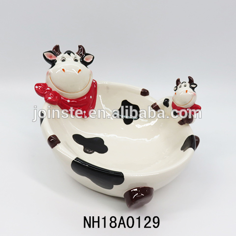 Ceramic cute 3d cow soap dishes