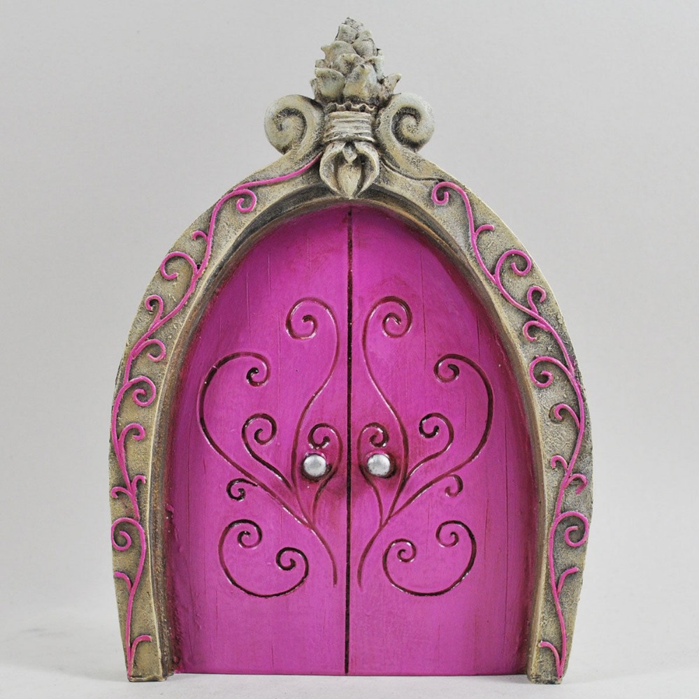 Resin Fairy Door, Garden Pink Secret Kingdom Elf Pixie magical elf door