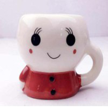 Customized cute bunny shape ceramic mug 12oz milk mug cup for kids