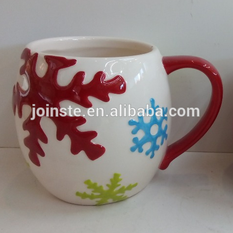 Christmas snowflake painted ceramic coffee mug gift