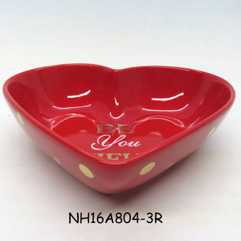 Red ceramic valentine ceramic letter  dishes