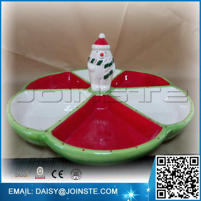 Cartoon Snowman Ceramic Snack Dish