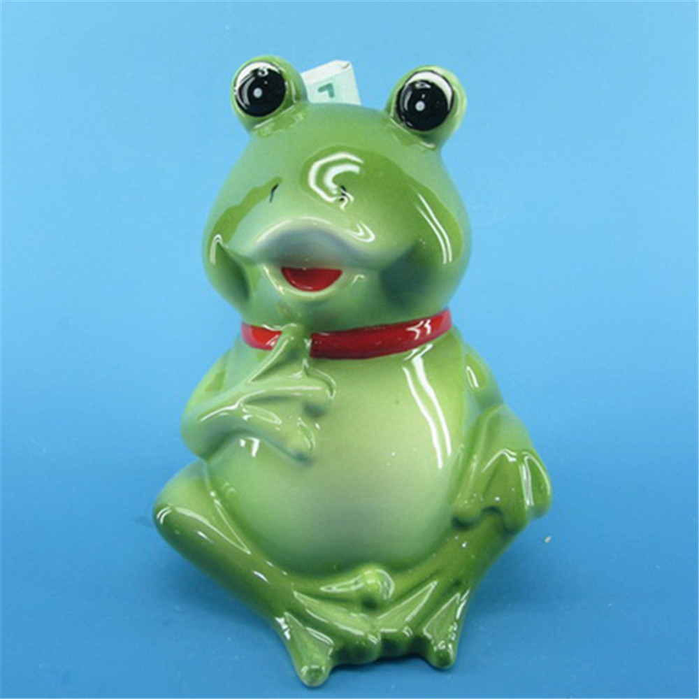 Ceramic animal shaped coin bank funny frog money bank kids coin bank