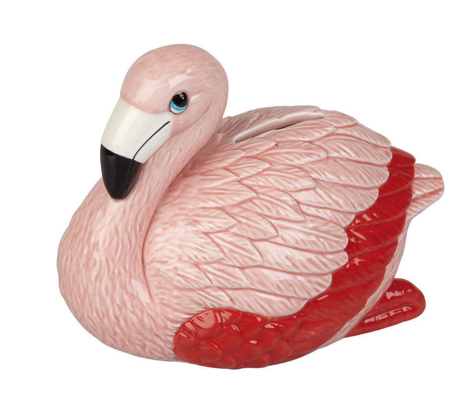 Girls Toy Banks Tropical Two-Tone Pink Flamingo Coin Bank 7 X 5.75 X 3.25 Inches Hot Pink