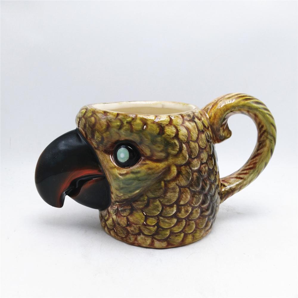 Unique eagle shape  coffee mugs ceramic 3d  eagle coffee mugs hand painted mugs