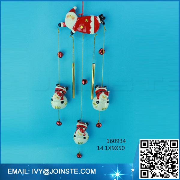 Christmas Decor crafts ceramic Santa wind chimes aluminum wind chimes