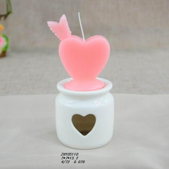 Heart tealight Candles with Ceramic Heart candle holder,mini tealight candles