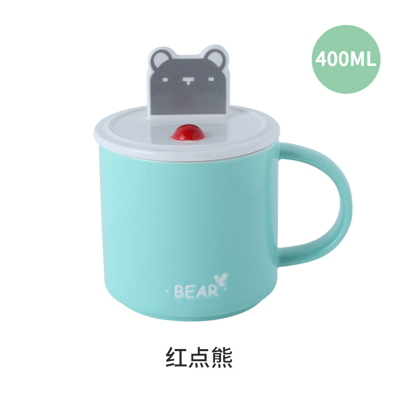 Bear shape Ceramic coffee mug with phone holder lid