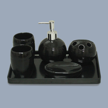 Ceramic bathroom accessory set black,indian bathroom sets,black bathroom set