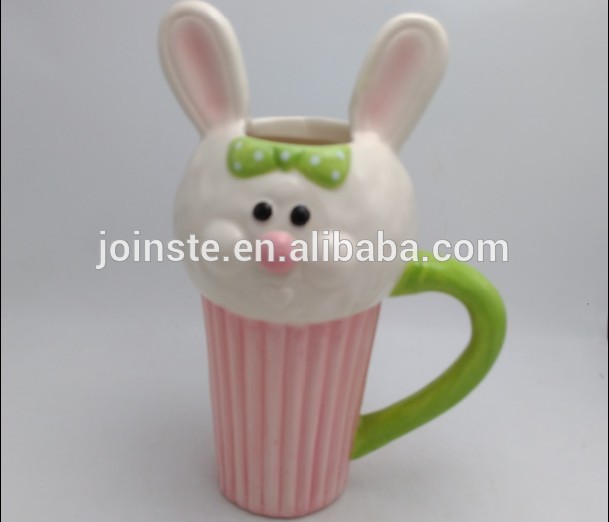 Cute bunny shaped ceramic milk mug