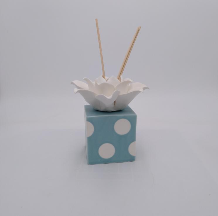 Aromatherapy Empty Ceramic Reed Diffuser Pot with 8 Reeds 8.5" Inches Stick