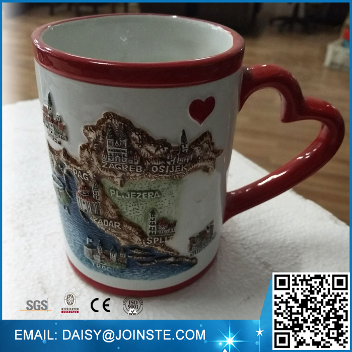 Ceramic Croatia Souvenir 3D textured mug