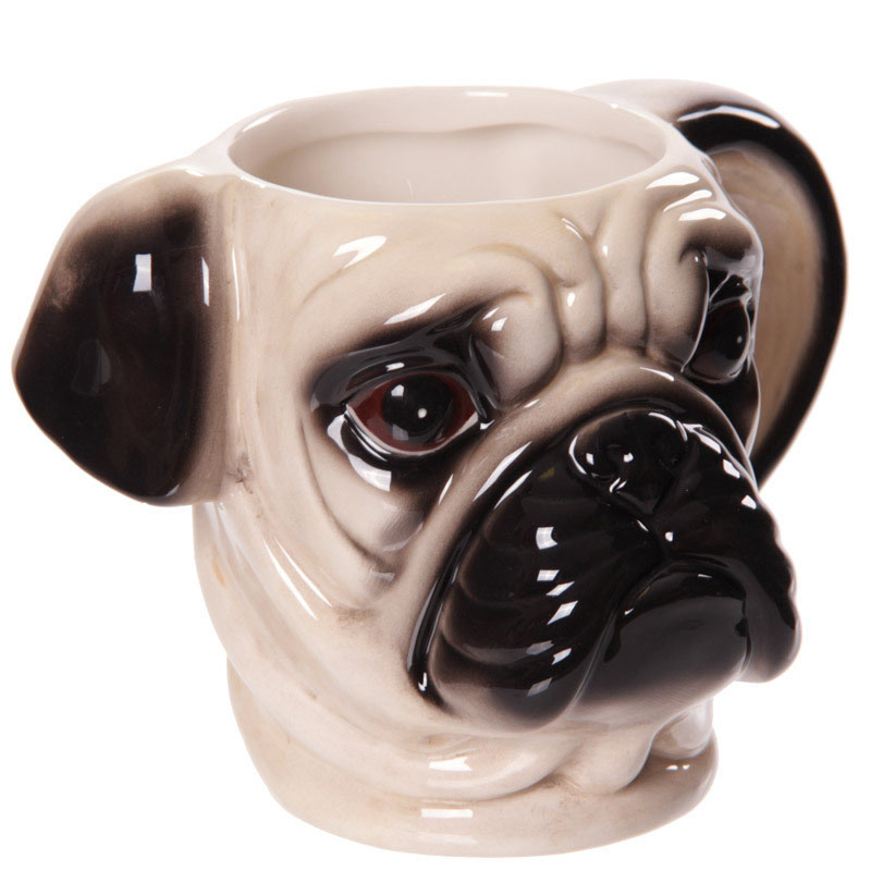 3D Bulldog Ceramic Coffee Mug , Custom Porcelain Superhero Milk cup