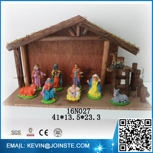 Christmas nativity figurines,christmas nativity wood house