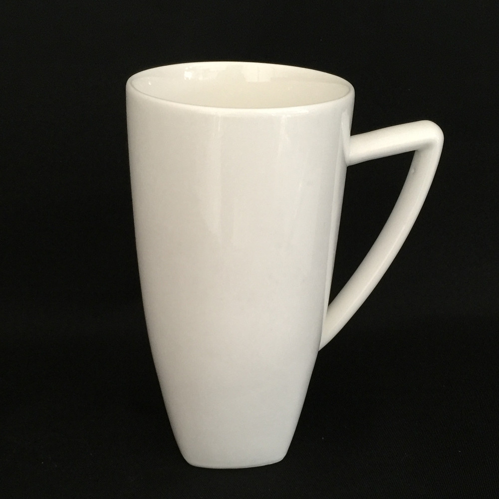 3D Ceramic Tall Water Mug, Big White Beer Cup, Porcelain Milk Mug