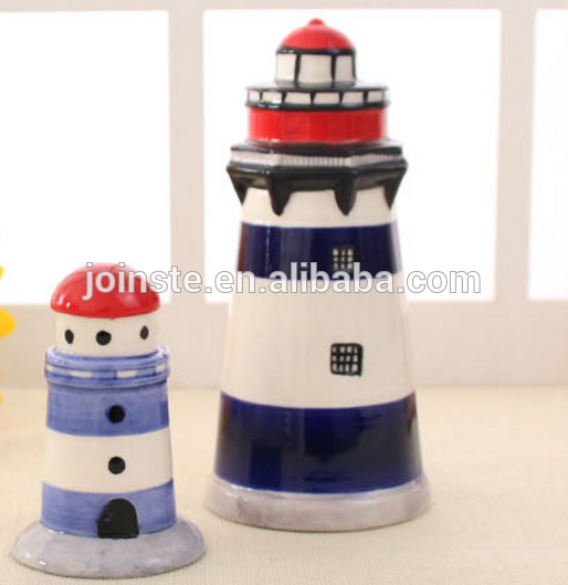 Custom ceramic lighthouse shape office decoration home decoration pieces