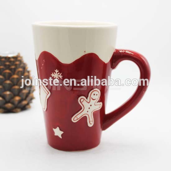 Christmas ceramic tea mug snowflake painting