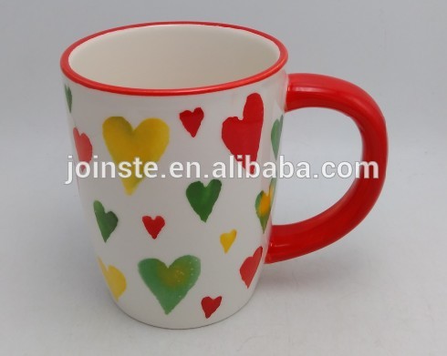 Colorful hearts ceramic milk mug