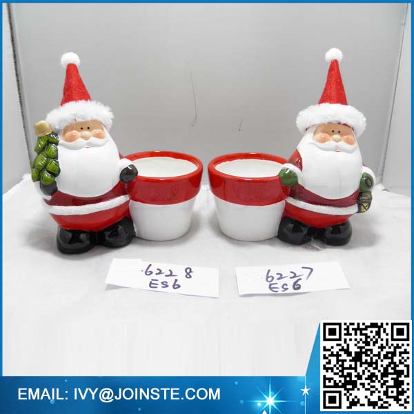 Christmas decoration flower planter ceramic round planter flower pot