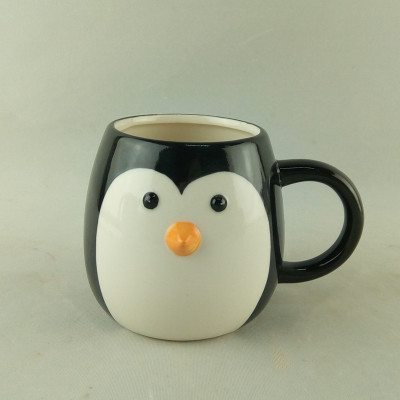 Customized wholesale penguin painting ceramic coffee mug 400ml