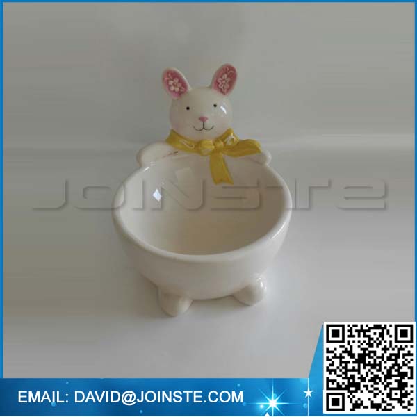 Popular ceramic easter bunny bowl for wholesale