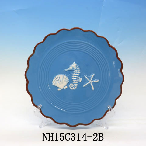 8.25 inch Salad Dessert and sea animal decorative ceramic Plate