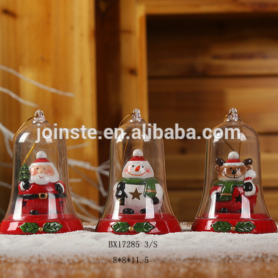 Customized ceramic Christmas led light ornament items