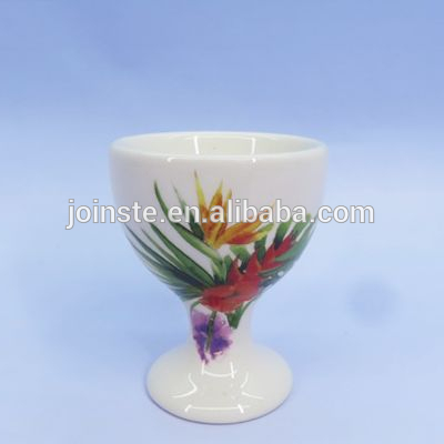 Customized white mini hand made painting ceramic mug goblet