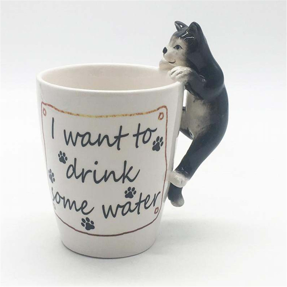 Personalized  cute cat  mug , funny   coffee mugs  ceramic mugs with cat figurines