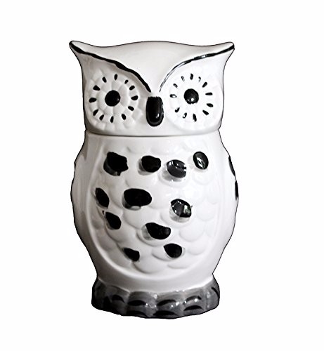 Cute Black and White Owl Ceramic Cookie Jar