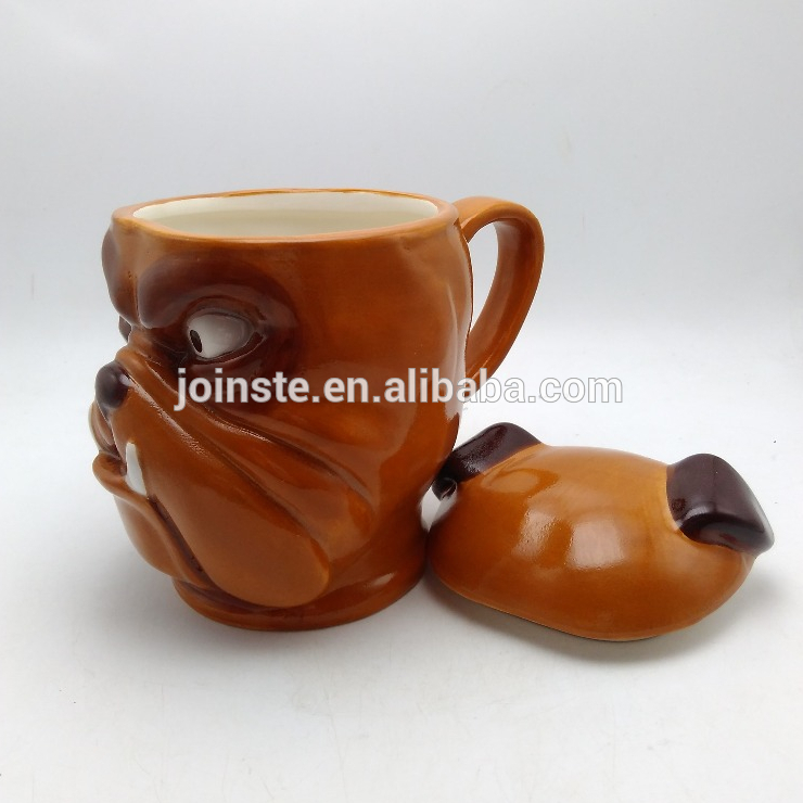 Novelty cute animal shaped ceramic coffee mug 400ml