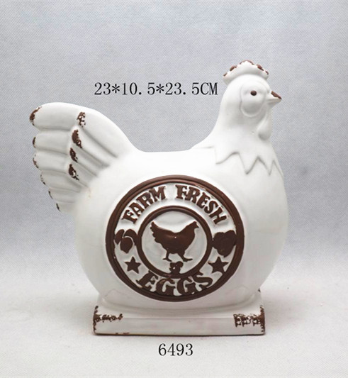 Ceramic cartoon animal hen design figurines