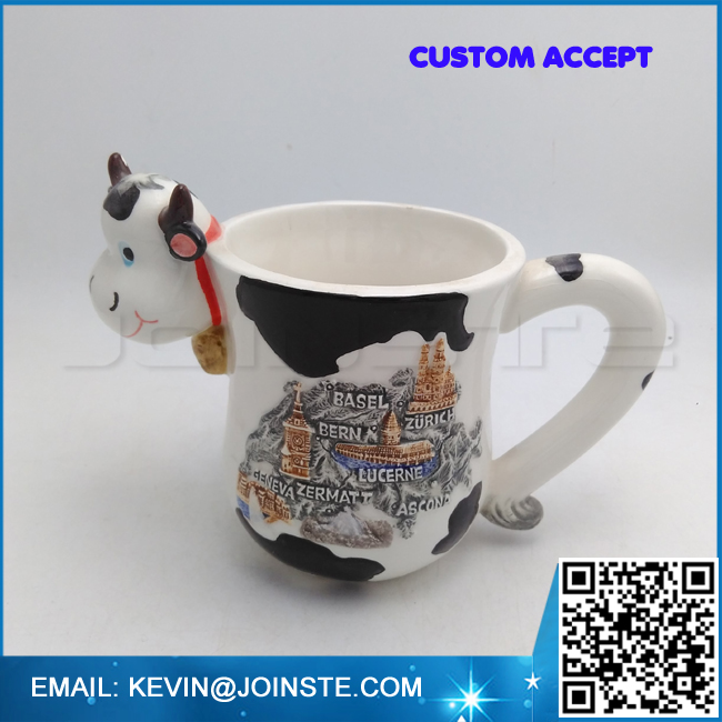 Cow Ceramic Mug, 18 oz, Multicolor Porcelain Milk cow cup