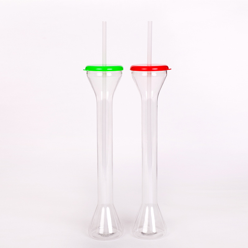 24oz Plastic slush yard cups with straw