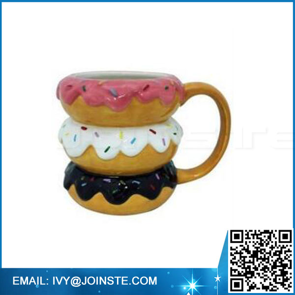 Ceramic Donut Mug novelty cute donut coffee cup mug handpainted coffee mug