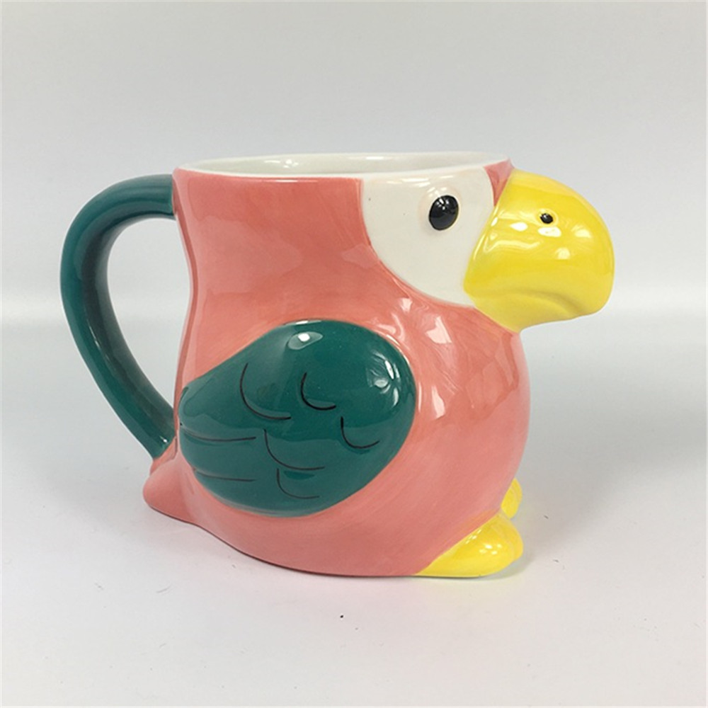 Promotional ceramic animal mug bird shape  coffee mug  cup