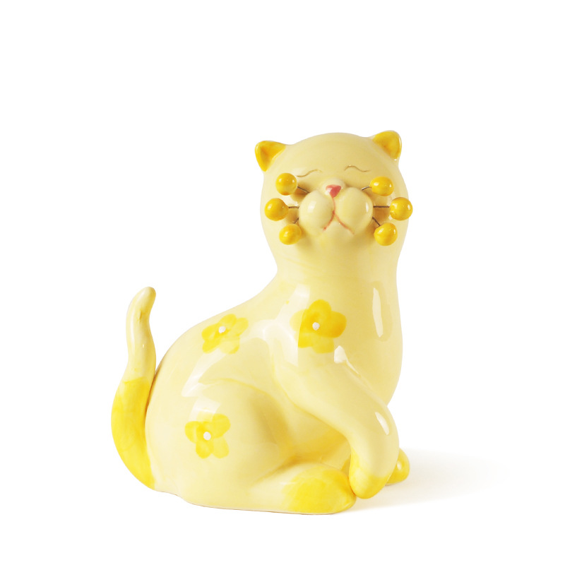 Resin Smile Cat Coin Piggy Bank Money Box, Custom accept