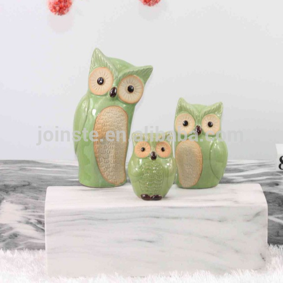 Decorative Ceramic Owl, large, Green