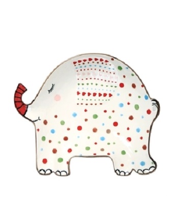 Custom elephant shape ceramic steak plate  tableware for kids