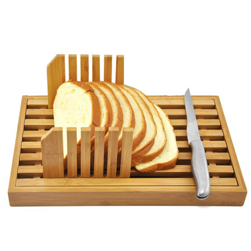 Bamboo Bread Cutting Board with Crumb Catcher, 15 by 9-Inch