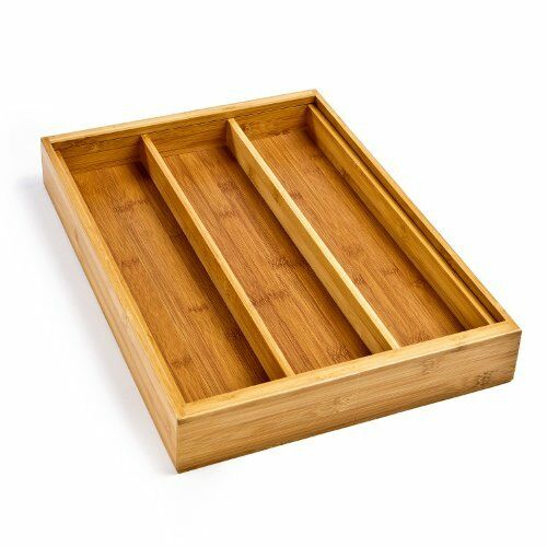 Bamboo Wood 3-Compartment Organizer Tray